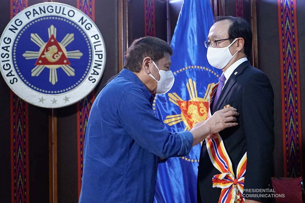 Duterte Confers Highest National Honor for Foreigners on Outgoing Japanese Ambassador